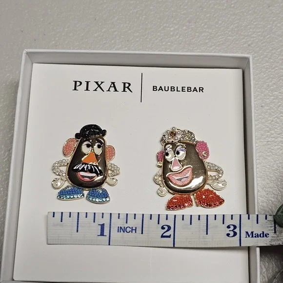 BaubleBar Pixar Mr Mrs Potato Head Stud Earrings Disney Toy Story New - Picture 6 of 9